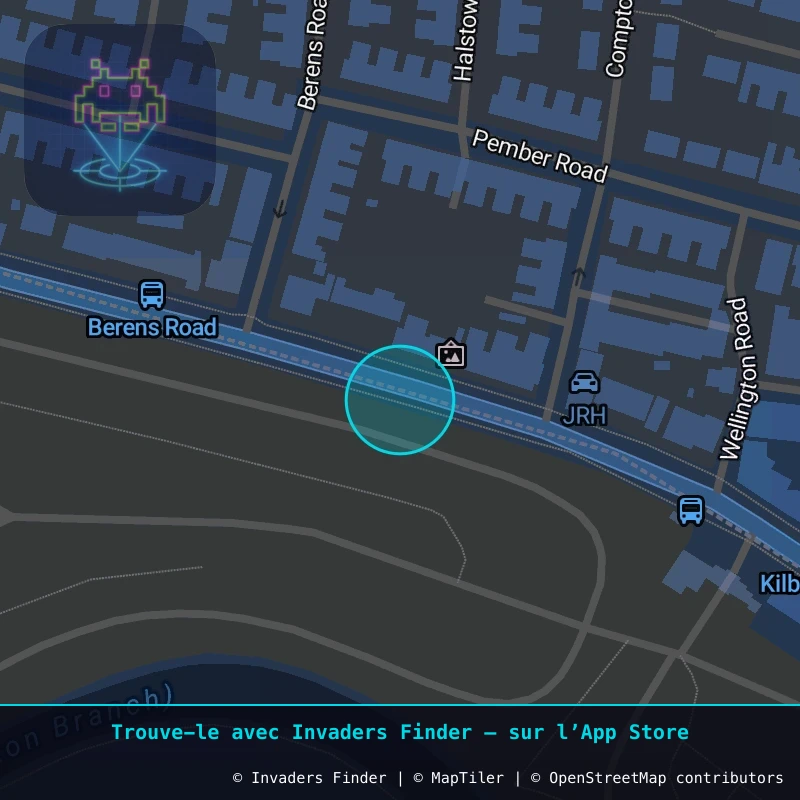 Zone approximative de l'invader LDN_43, dans le quartier North Kensington à Londres. Emplacement exact disponible dans l'app Invaders Finder.
