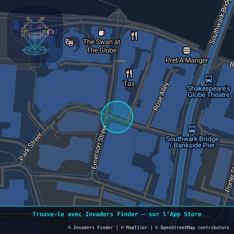 Zone approximative de l'invader LDN_82, dans le quartier Borough Market, Grand Londres à Londres. Emplacement exact disponible dans l'app Invaders Finder.