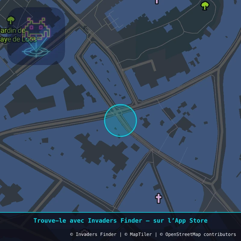 Zone approximative de l'invader LIL_05, dans le quartier Vieux-Lille à Lille. Emplacement exact disponible dans l'app Invaders Finder.