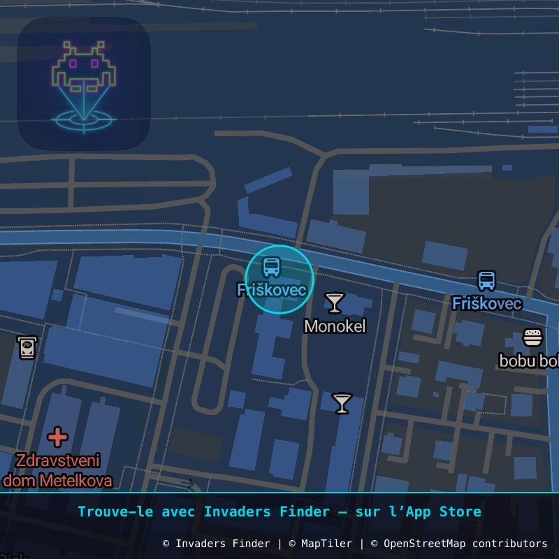 Zone approximative de l'invader LJU_19, dans le quartier Grajski grič, Ljubljana à Ljubljana. Emplacement exact disponible dans l'app Invaders Finder.