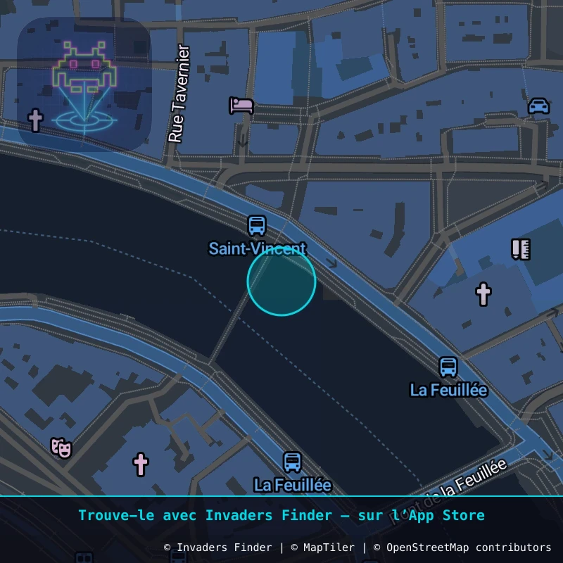 Zone approximative de l'invader LY_06, dans le quartier Terreaux, Lyon à Lyon. Emplacement exact disponible dans l'app Invaders Finder.