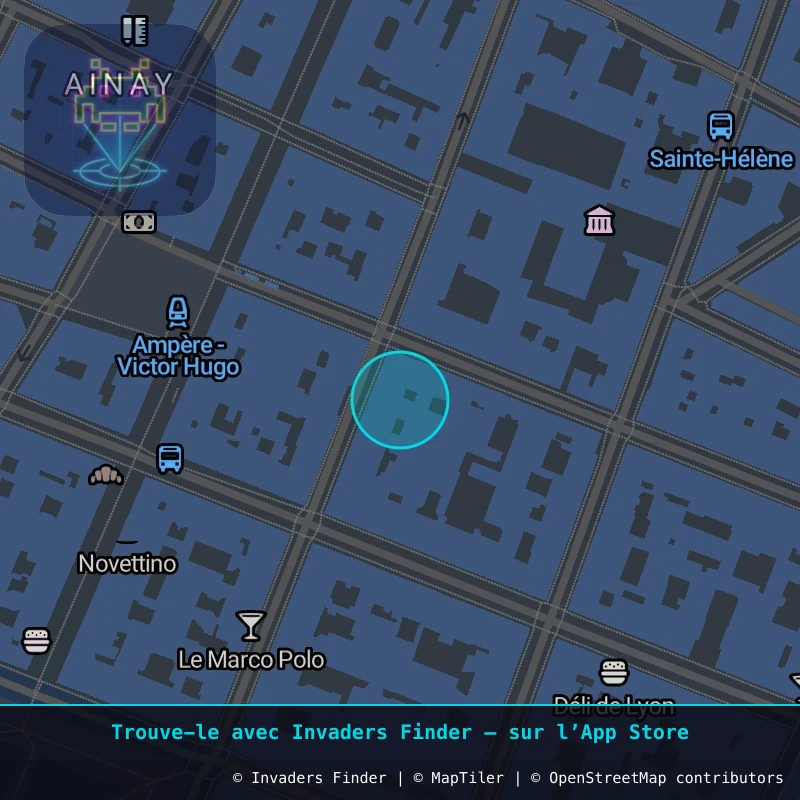 Zone approximative de l'invader LY_17, dans le quartier Terreaux, Lyon à Lyon. Emplacement exact disponible dans l'app Invaders Finder.