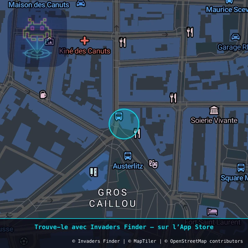 Zone approximative de l'invader LY_25, dans le quartier Terreaux, Lyon à Lyon. Emplacement exact disponible dans l'app Invaders Finder.