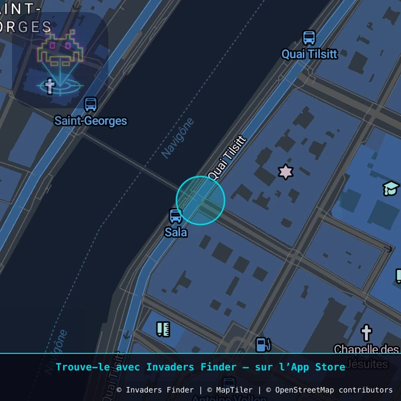 Zone approximative de l'invader LY_43, dans le quartier Terreaux, Lyon à Lyon. Emplacement exact disponible dans l'app Invaders Finder.