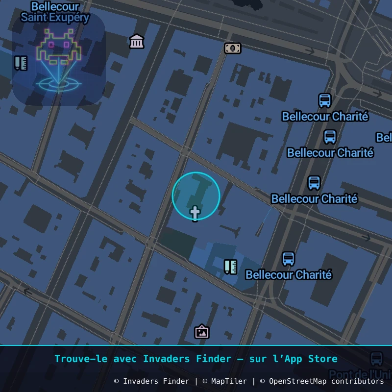 Zone approximative de l'invader LY_44, dans le quartier Terreaux, Lyon à Lyon. Emplacement exact disponible dans l'app Invaders Finder.