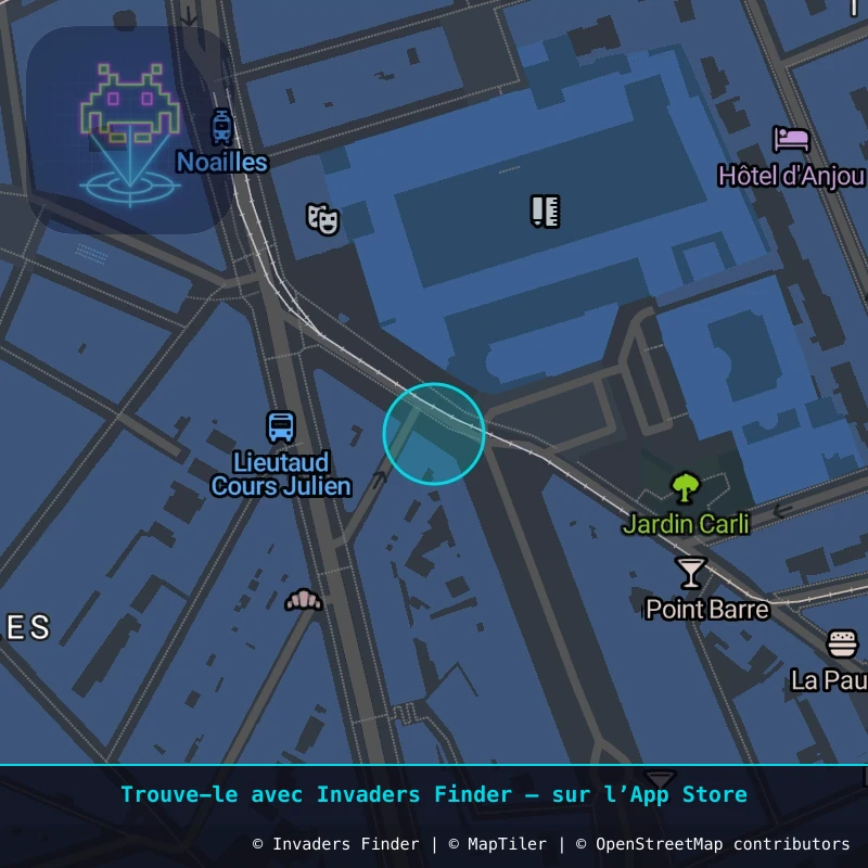 Zone approximative de l'invader MARS_07, dans le quartier Notre-Dame-du-Mont, Marseille à Marseille. Emplacement exact disponible dans l'app Invaders Finder.