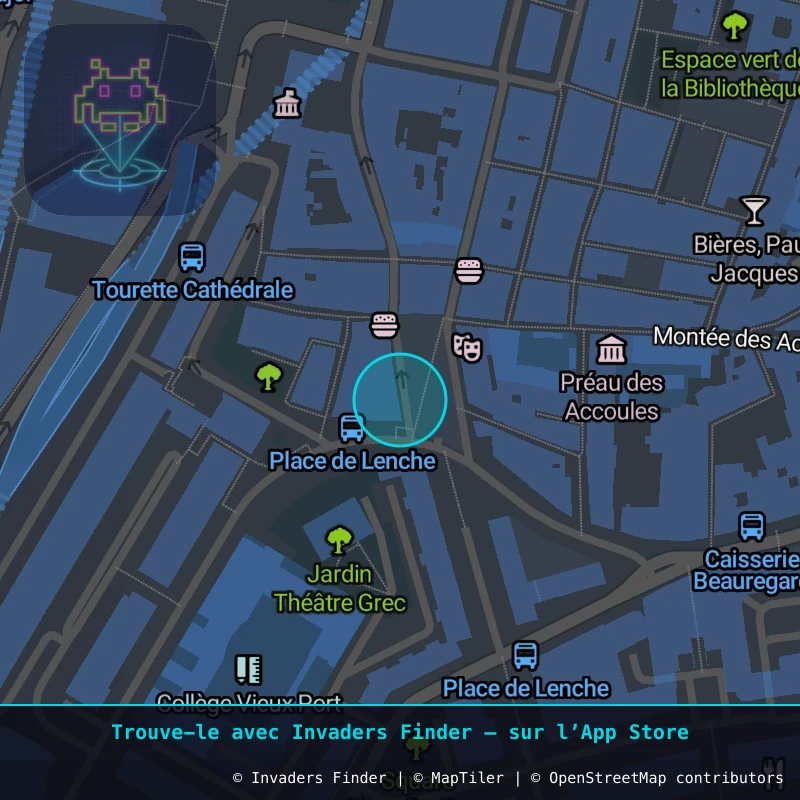 Zone approximative de l'invader MARS_12, dans le quartier Notre-Dame-du-Mont, Marseille à Marseille. Emplacement exact disponible dans l'app Invaders Finder.