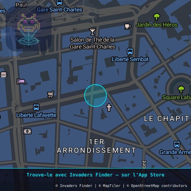 Zone approximative de l'invader MARS_13, dans le quartier Notre-Dame-du-Mont, Marseille à Marseille. Emplacement exact disponible dans l'app Invaders Finder.