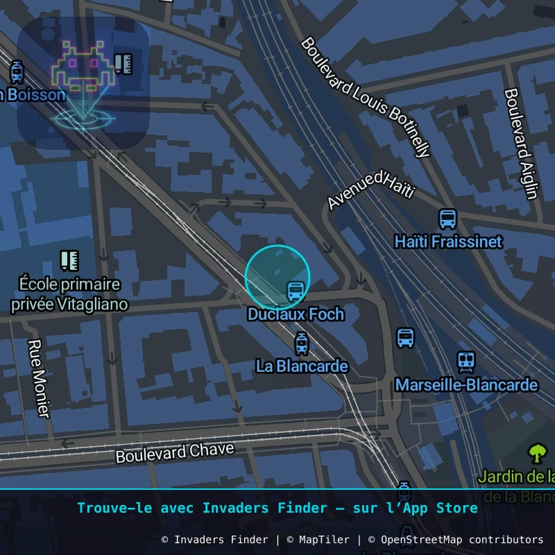 Zone approximative de l'invader MARS_14, dans le quartier Notre-Dame-du-Mont, Marseille à Marseille. Emplacement exact disponible dans l'app Invaders Finder.