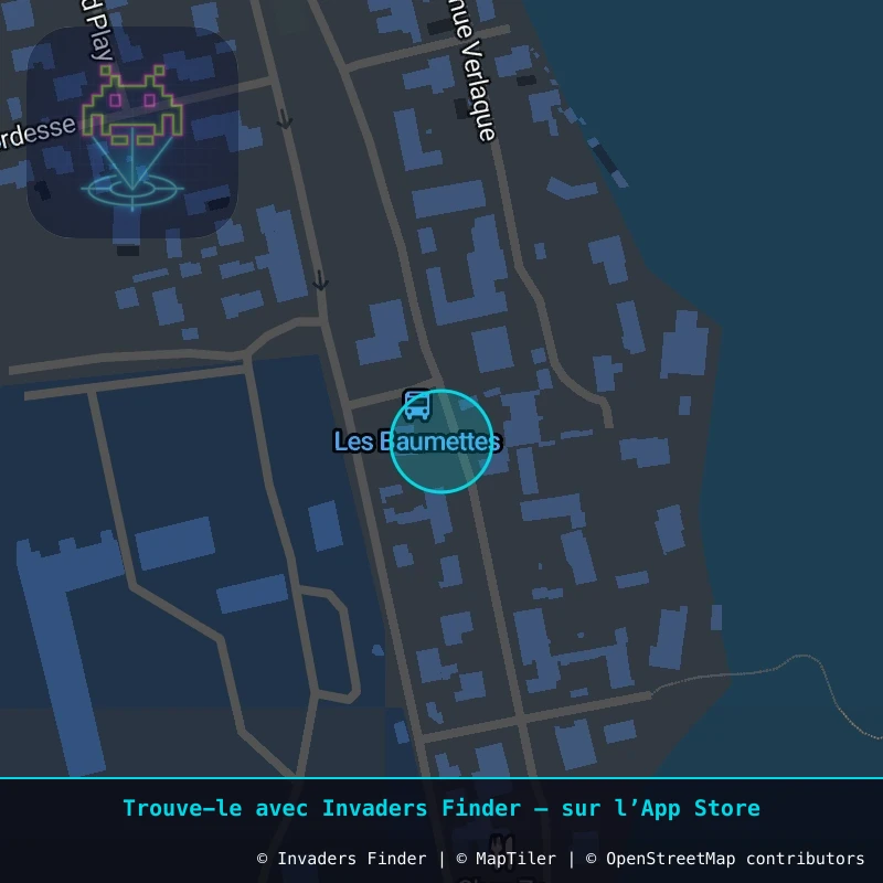 Zone approximative de l'invader MARS_22, dans le quartier Les Baumettes, Marseille à Marseille. Emplacement exact disponible dans l'app Invaders Finder.