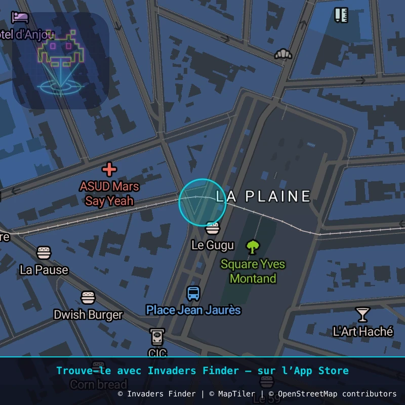 Zone approximative de l'invader MARS_33, dans le quartier Notre-Dame-du-Mont, Marseille à Marseille. Emplacement exact disponible dans l'app Invaders Finder.