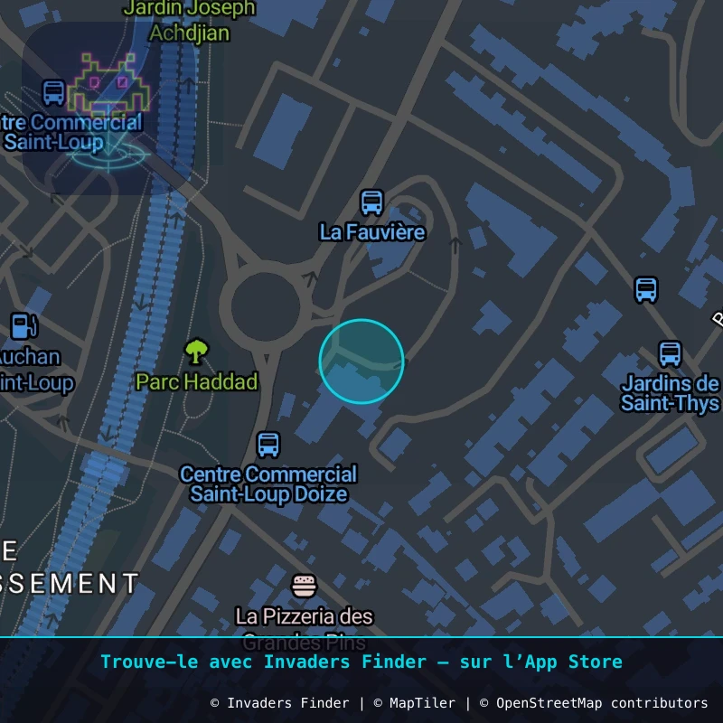 Zone approximative de l'invader MARS_37, dans le quartier Saint-Loup, Marseille à Marseille. Emplacement exact disponible dans l'app Invaders Finder.