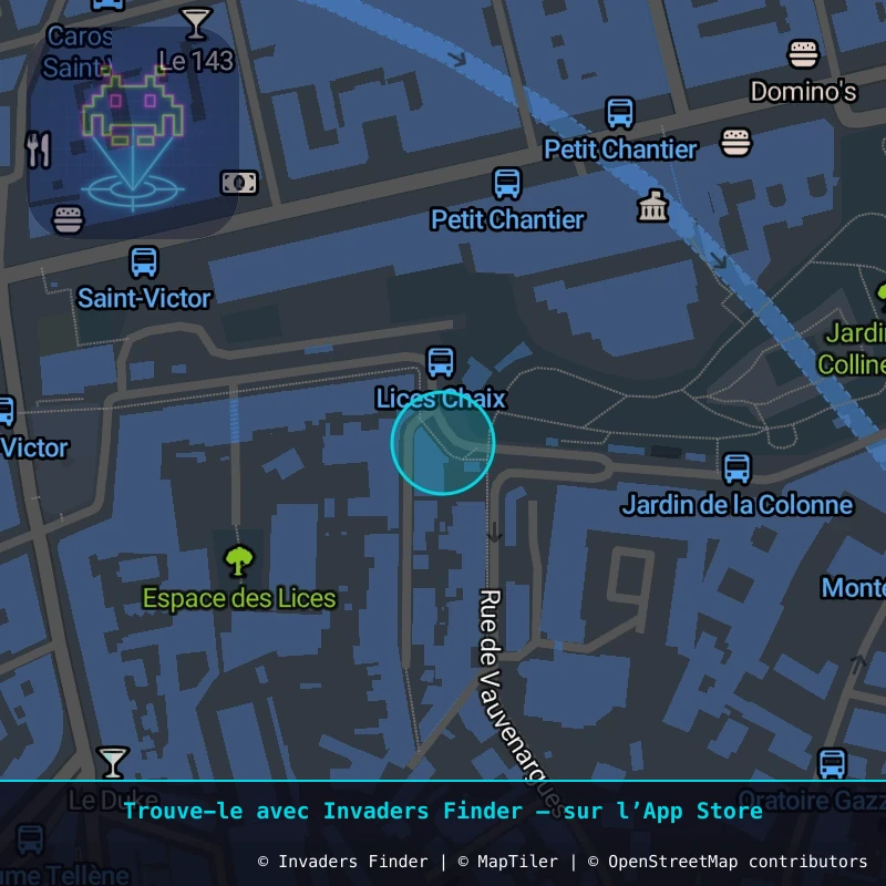 Zone approximative de l'invader MARS_43, dans le quartier Le Pharo, Marseille à Marseille. Emplacement exact disponible dans l'app Invaders Finder.