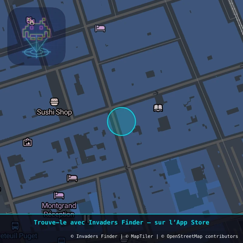 Zone approximative de l'invader MARS_44, dans le quartier Notre-Dame-du-Mont, Marseille à Marseille. Emplacement exact disponible dans l'app Invaders Finder.