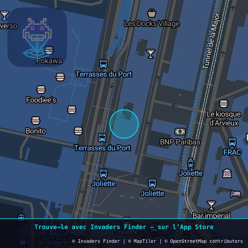 Zone approximative de l'invader MARS_46, dans le quartier Le Pharo, Marseille à Marseille. Emplacement exact disponible dans l'app Invaders Finder.