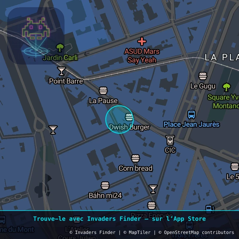 Zone approximative de l'invader MARS_48, dans le quartier Notre-Dame-du-Mont, Marseille à Marseille. Emplacement exact disponible dans l'app Invaders Finder.