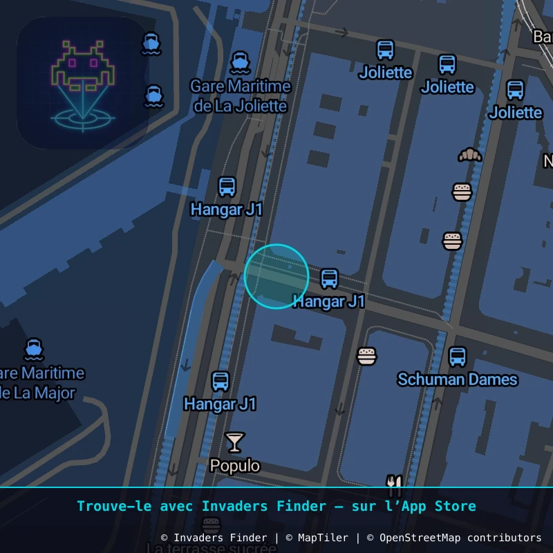 Zone approximative de l'invader MARS_51, dans le quartier Le Pharo, Marseille à Marseille. Emplacement exact disponible dans l'app Invaders Finder.