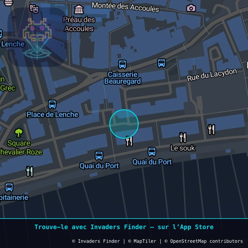 Zone approximative de l'invader MARS_53, dans le quartier Le Pharo, Marseille à Marseille. Emplacement exact disponible dans l'app Invaders Finder.