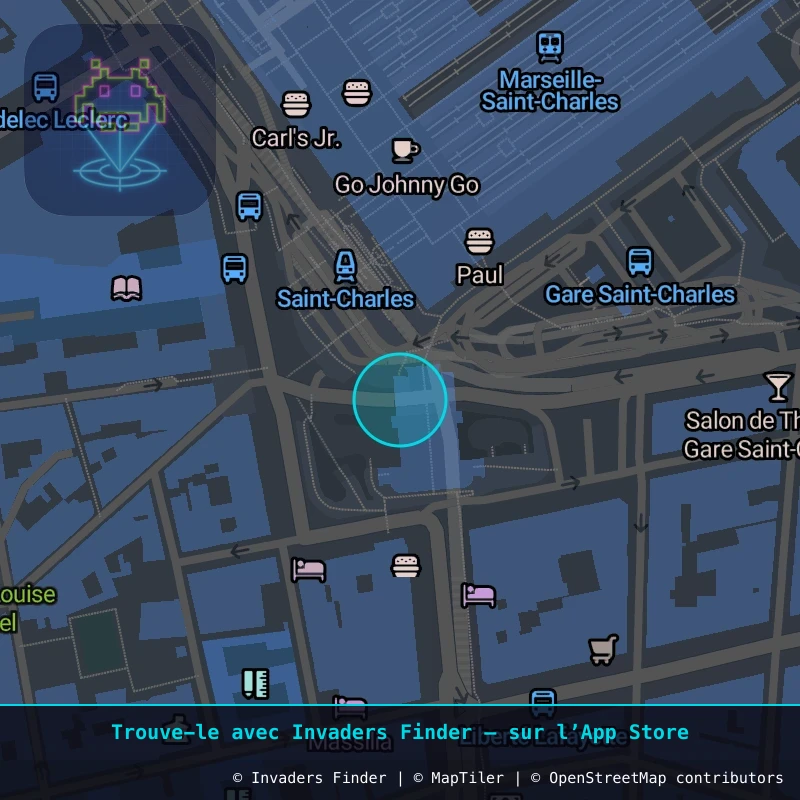 Zone approximative de l'invader MARS_75, dans le quartier Notre-Dame-du-Mont, Marseille à Marseille. Emplacement exact disponible dans l'app Invaders Finder.