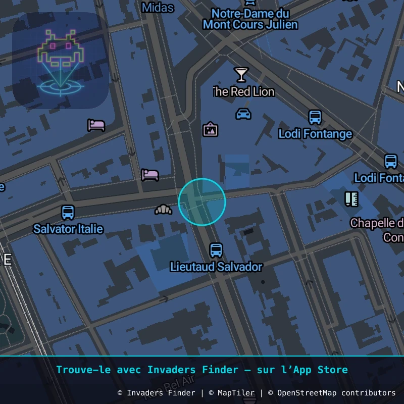 Zone approximative de l'invader MARS_78, dans le quartier Notre-Dame-du-Mont, Marseille à Marseille. Emplacement exact disponible dans l'app Invaders Finder.