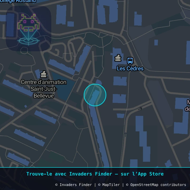 Zone approximative de l'invader MARS_83, dans le quartier Saint-Just, Marseille à Marseille. Emplacement exact disponible dans l'app Invaders Finder.