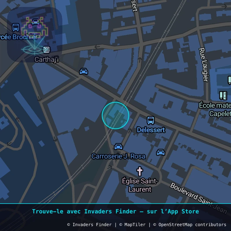 Zone approximative de l'invader MARS_85, dans le quartier La Capelette, Marseille à Marseille. Emplacement exact disponible dans l'app Invaders Finder.