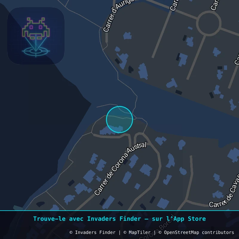 Zone approximative de l'invader MEN_03, dans le quartier Cala Morell, Citadelle à Minorque. Emplacement exact disponible dans l'app Invaders Finder.