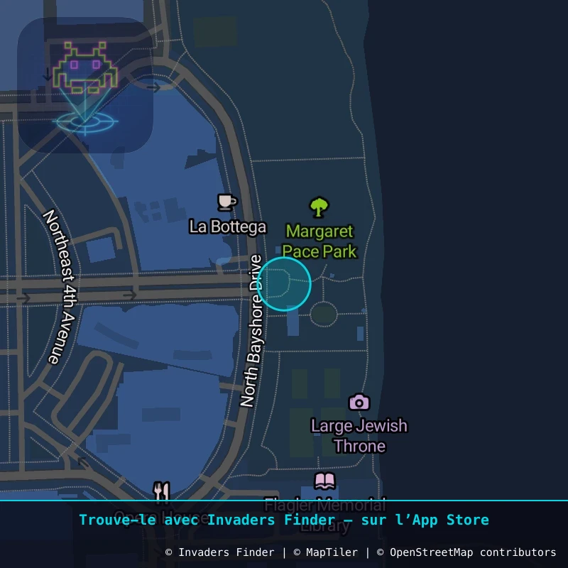 Zone approximative de l'invader MIA_59, dans le quartier Miami à Miami. Emplacement exact disponible dans l'app Invaders Finder.