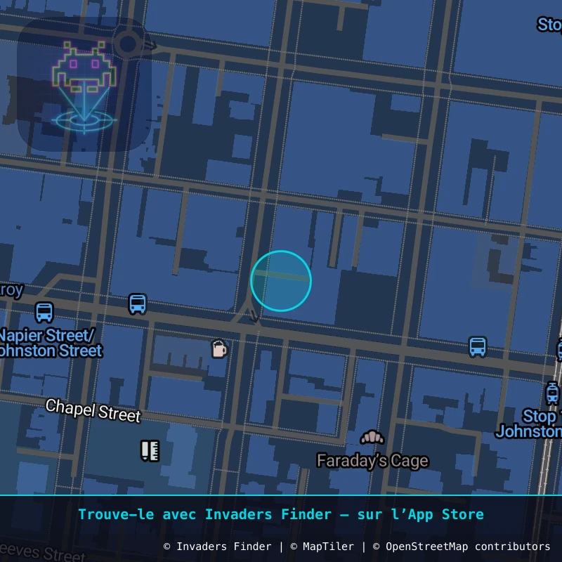 Zone approximative de l'invader MLB_10, dans le quartier Fitzroy, Melbourne à Melbourne. Emplacement exact disponible dans l'app Invaders Finder.
