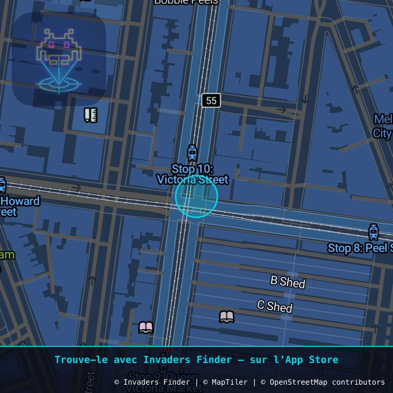 Zone approximative de l'invader MLB_23, dans le quartier Greek Precinct, Melbourne à Melbourne. Emplacement exact disponible dans l'app Invaders Finder.