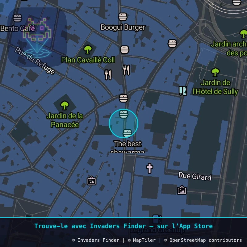 Zone approximative de l'invader MPL_04, dans le quartier Centre Historique, Montpellier à Montpellier. Emplacement exact disponible dans l'app Invaders Finder.