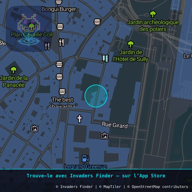 Zone approximative de l'invader MPL_06, dans le quartier Centre Historique, Montpellier à Montpellier. Emplacement exact disponible dans l'app Invaders Finder.