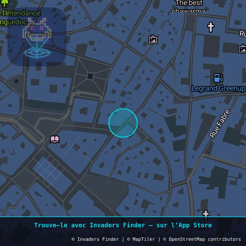 Zone approximative de l'invader MPL_10, dans le quartier Centre Historique, Montpellier à Montpellier. Emplacement exact disponible dans l'app Invaders Finder.