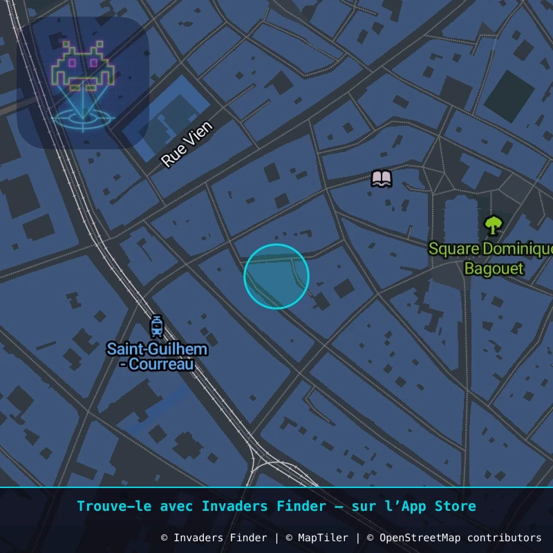 Zone approximative de l'invader MPL_19, dans le quartier Centre Historique, Montpellier à Montpellier. Emplacement exact disponible dans l'app Invaders Finder.