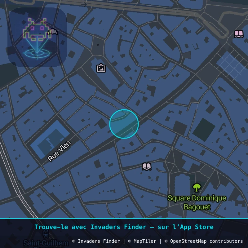 Zone approximative de l'invader MPL_21, dans le quartier Centre Historique, Montpellier à Montpellier. Emplacement exact disponible dans l'app Invaders Finder.