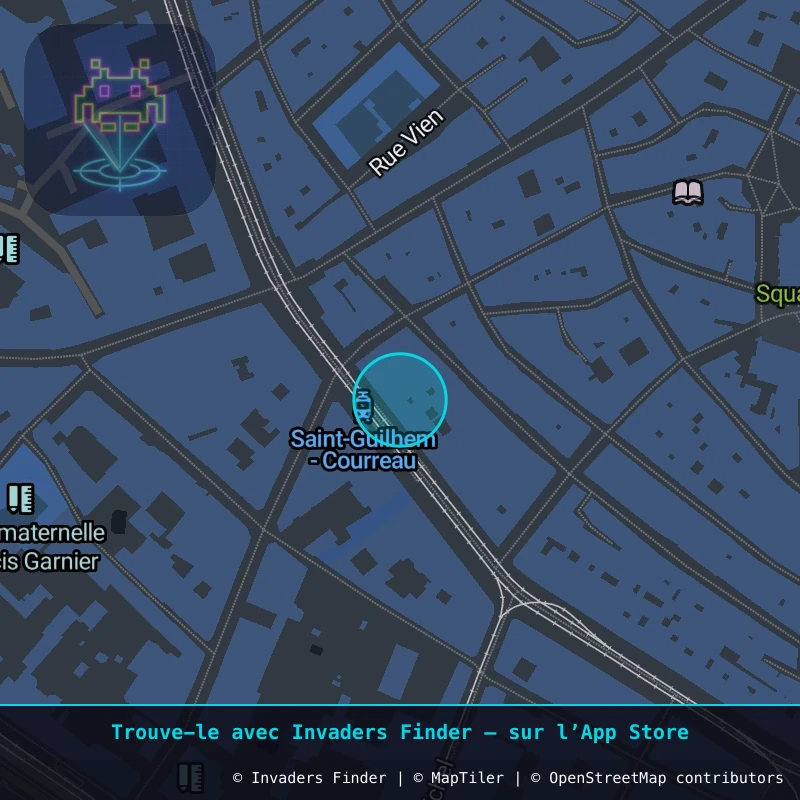 Zone approximative de l'invader MPL_29, dans le quartier Centre Historique, Montpellier à Montpellier. Emplacement exact disponible dans l'app Invaders Finder.