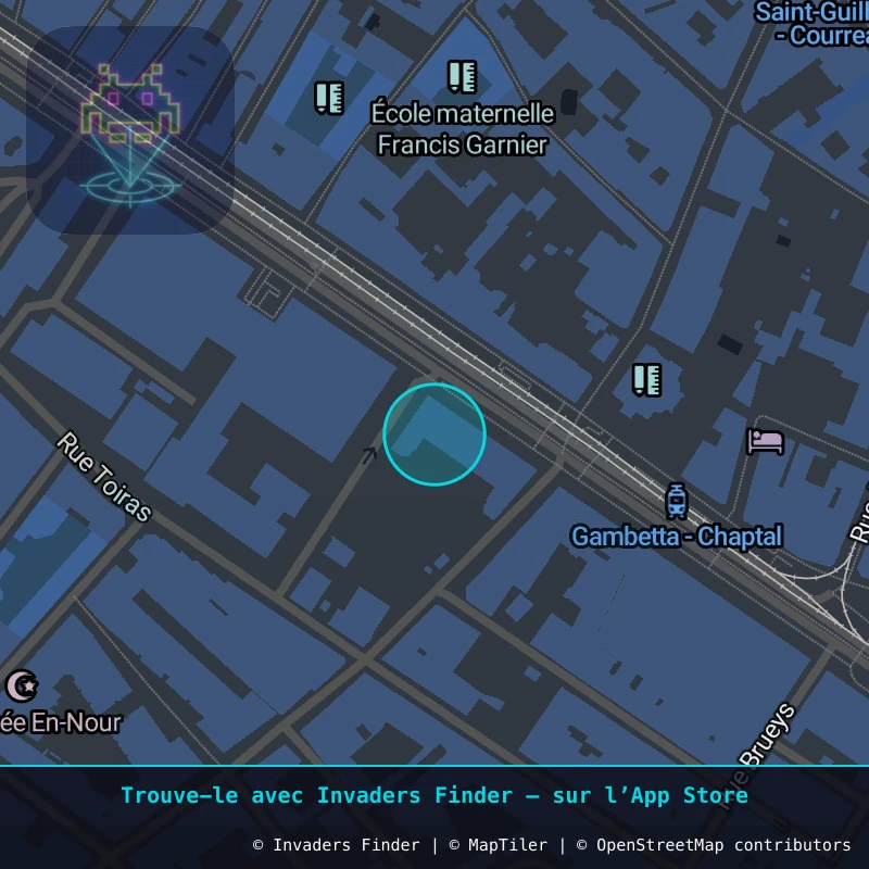 Zone approximative de l'invader MPL_41, dans le quartier Centre Historique, Montpellier à Montpellier. Emplacement exact disponible dans l'app Invaders Finder.