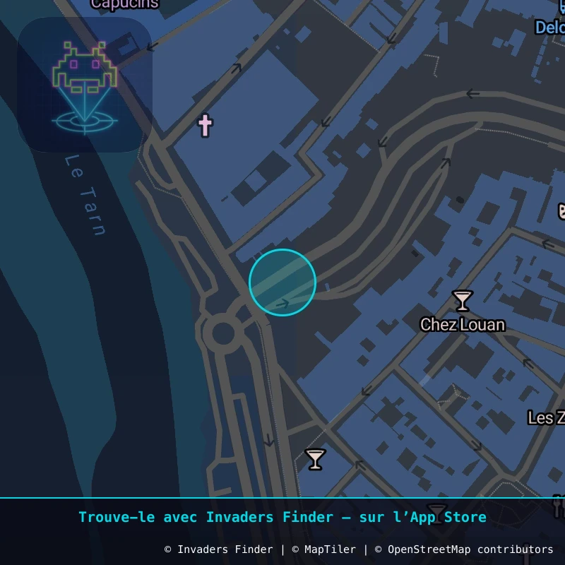 Zone approximative de l'invader MTB_02, dans le quartier Villenouvelle, Montauban à Montauban. Emplacement exact disponible dans l'app Invaders Finder.