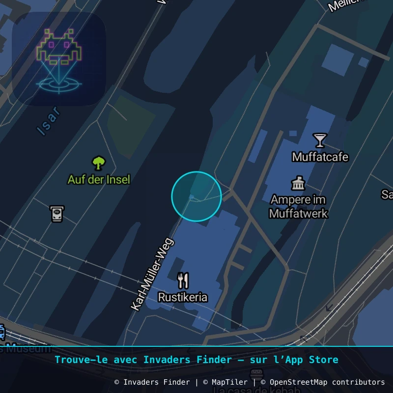 Zone approximative de l'invader MUN_03, dans le quartier Haidhausen-Süd, Munich à Munich. Emplacement exact disponible dans l'app Invaders Finder.