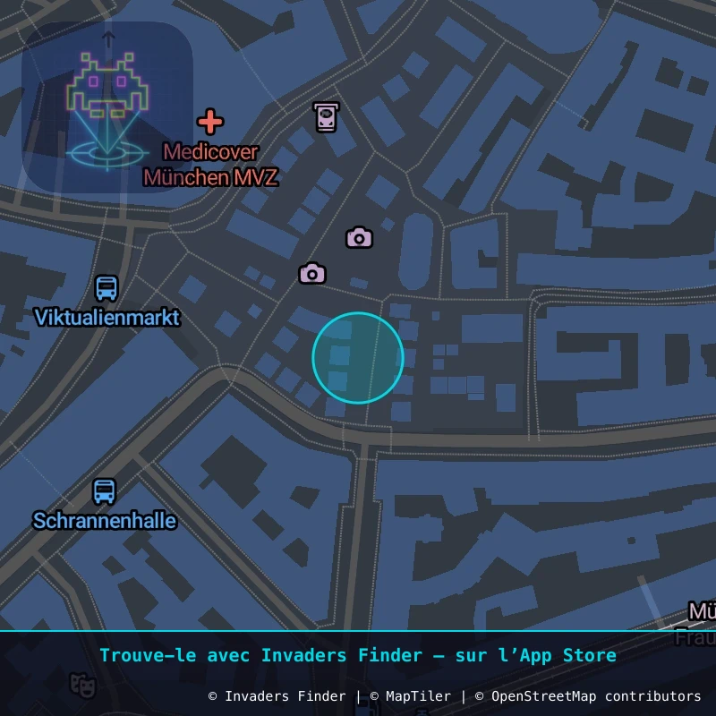 Zone approximative de l'invader MUN_04, dans le quartier Haidhausen-Süd, Munich à Munich. Emplacement exact disponible dans l'app Invaders Finder.