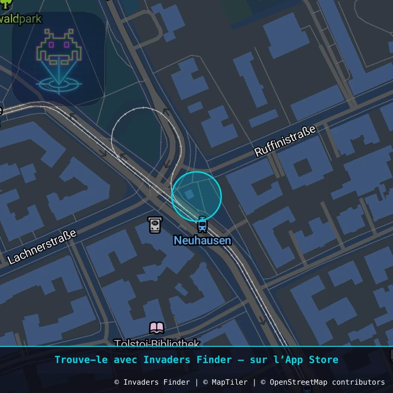 Zone approximative de l'invader MUN_09, dans le quartier Nymphenburg, Munich à Munich. Emplacement exact disponible dans l'app Invaders Finder.