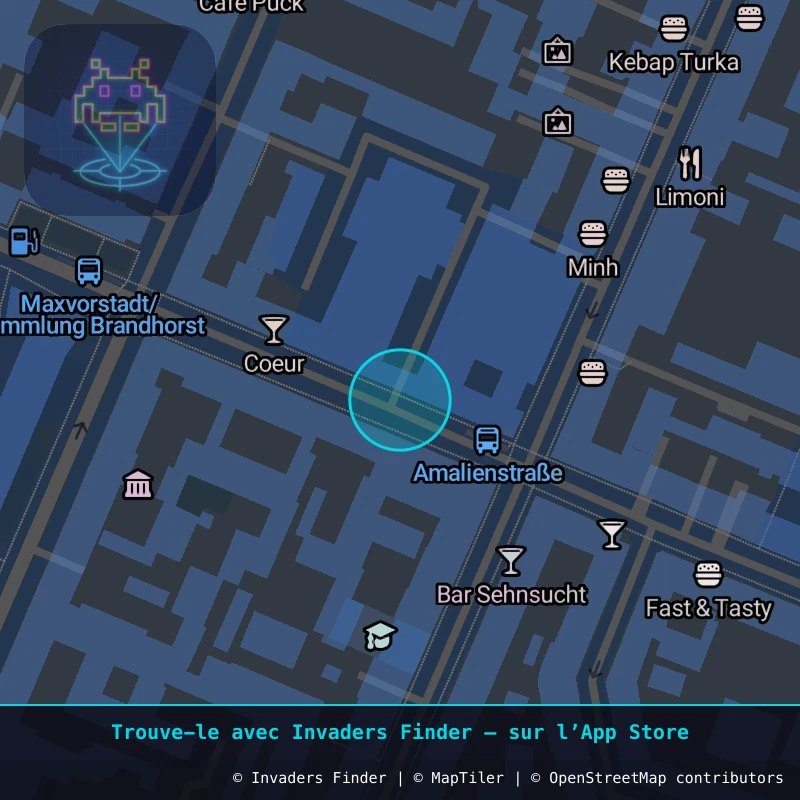 Zone approximative de l'invader MUN_12, dans le quartier Haidhausen-Süd, Munich à Munich. Emplacement exact disponible dans l'app Invaders Finder.