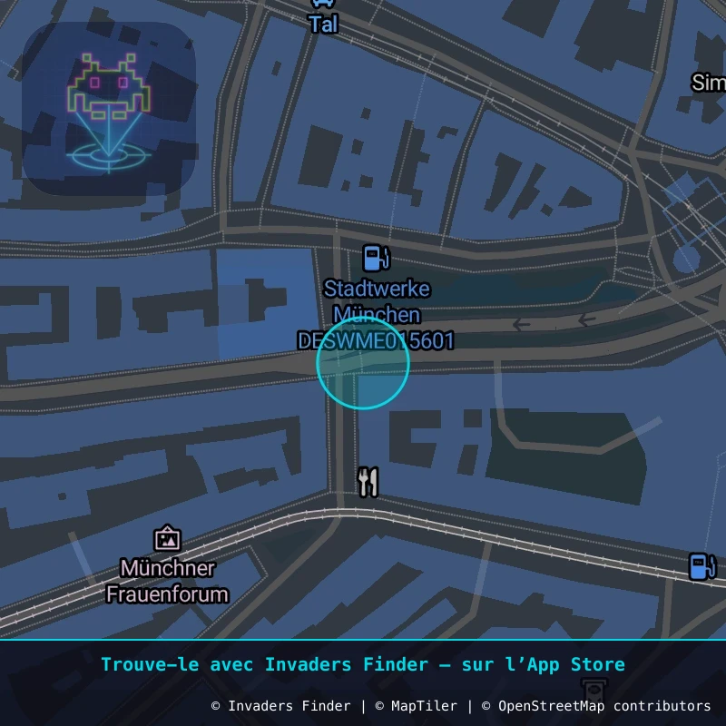 Zone approximative de l'invader MUN_14, dans le quartier Haidhausen-Süd, Munich à Munich. Emplacement exact disponible dans l'app Invaders Finder.