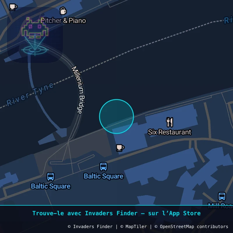 Zone approximative de l'invader NCL_14, dans le quartier Grainger Town, Newcastle upon Tyne à Newcastle. Emplacement exact disponible dans l'app Invaders Finder.