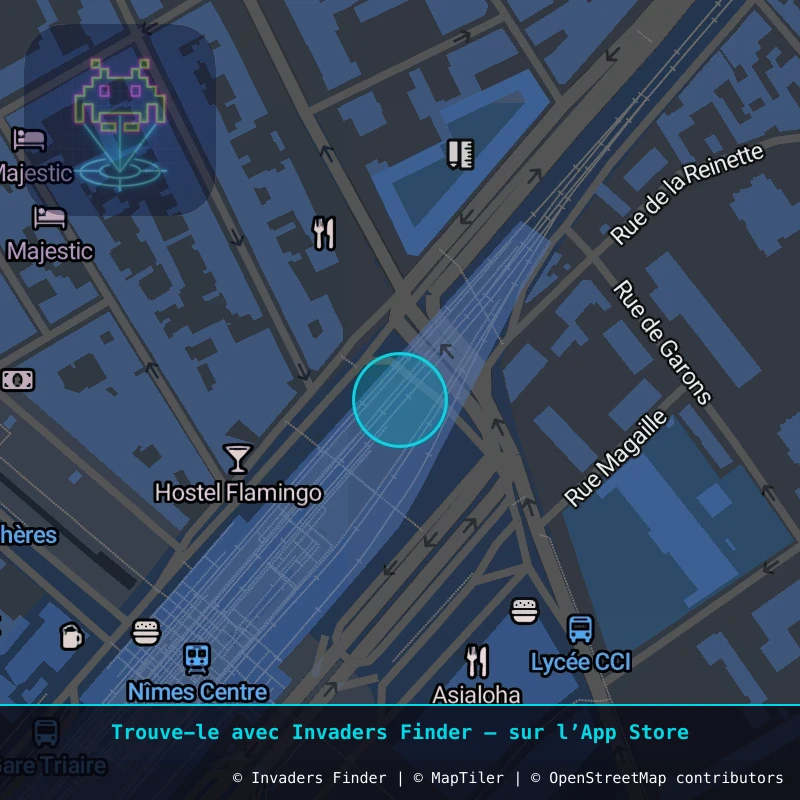 Zone approximative de l'invader NIM_05, dans le quartier Écusson, Nîmes à Nîmes. Emplacement exact disponible dans l'app Invaders Finder.