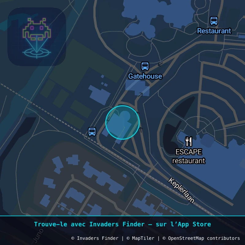 Zone approximative de l'invader NOO_08, dans le quartier Noordwijk à Noordwijk. Emplacement exact disponible dans l'app Invaders Finder.