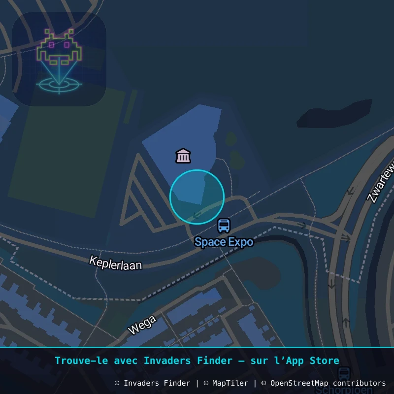 Zone approximative de l'invader NOO_09, dans le quartier Noordwijk à Noordwijk. Emplacement exact disponible dans l'app Invaders Finder.