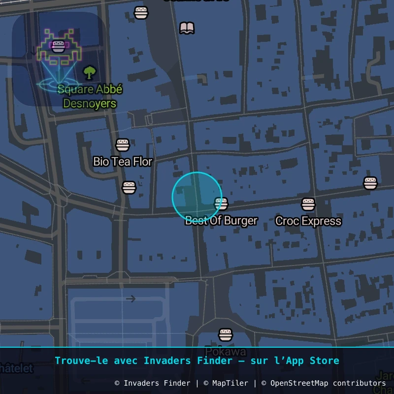 Zone approximative de l'invader ORLN_05, dans le quartier Centre-ville, Orléans à Orléans. Emplacement exact disponible dans l'app Invaders Finder.