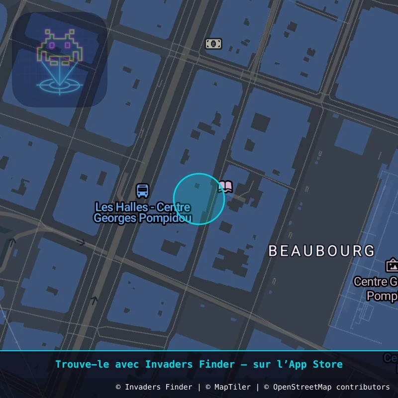 Zone approximative de l'invader PA_02, dans le quartier 4e arrondissement de Paris à Paris. Emplacement exact disponible dans l'app Invaders Finder.