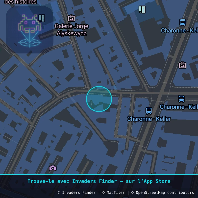 Approximate area of invader PA_10, in the 11th arrondissement, Paris area of Paris. Exact location available in the Invaders Finder app.
